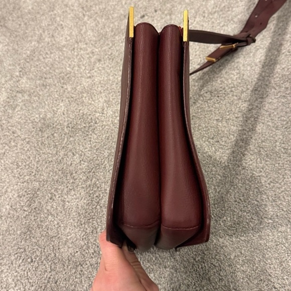 Lanvin Burgundy Leather Shoulder / Crossbody Bag Gold Hardware EUC - Picture 3 of 15